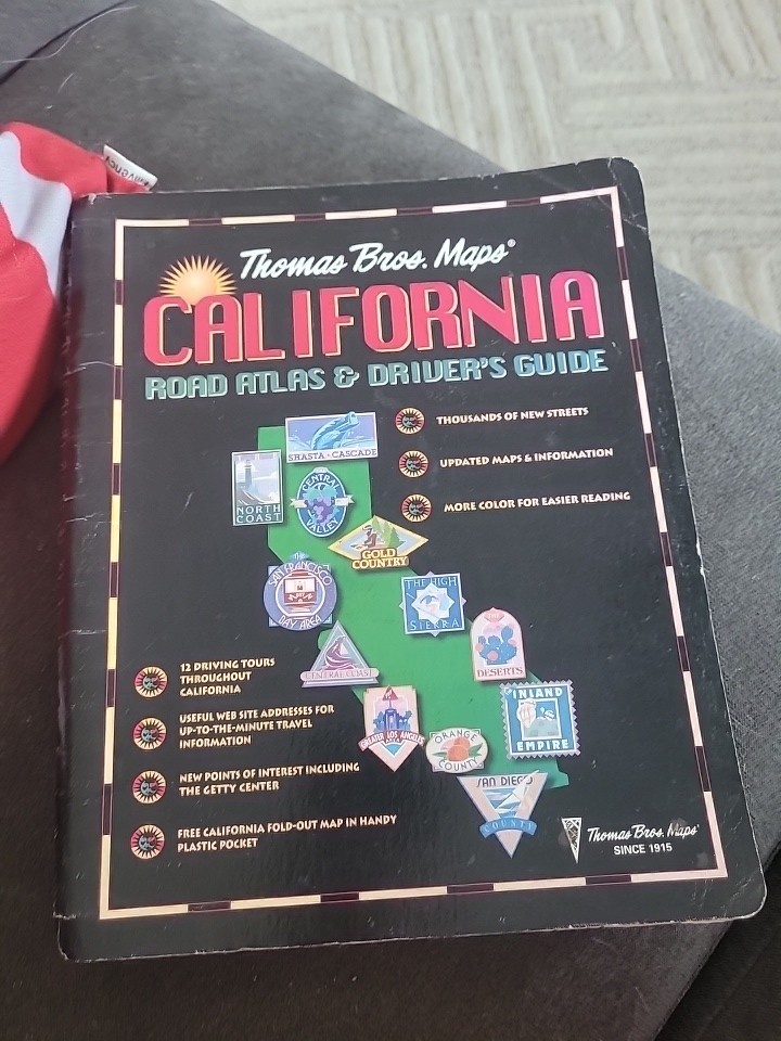 California Road Atlas & Driver’s Guide 1998 Thomas Bros Travel Map Tours Foldout
