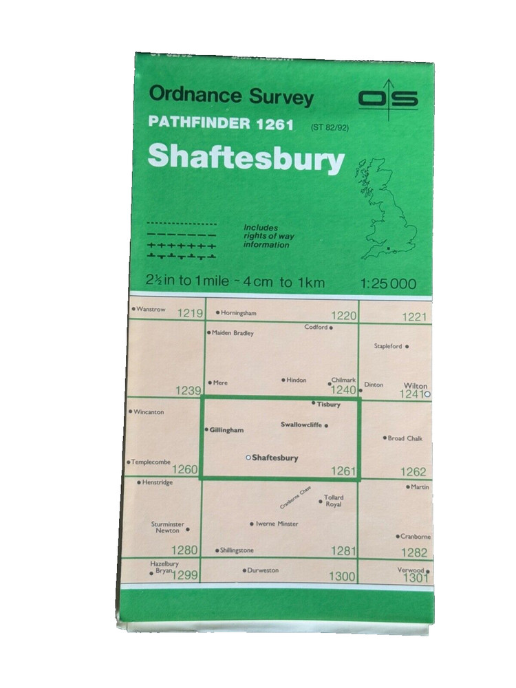 OS Ordnance Survey, Pathfinder Map, Sheet: 1261 Shaftesbury
