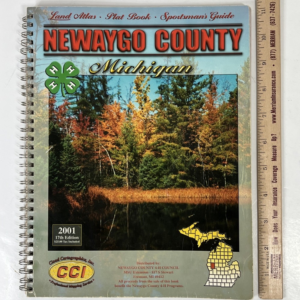 Newaygo County Michigan Land Atlas Plat Book Sportsman Guide Year 2001 by CCI