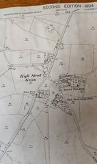 VINTAGE 1904 ORDNANCE SURVEY ROLLED MAP LITTLE FINBOROUGH 102CM X 71.5CM