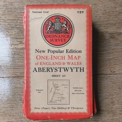 OS One Inch Map – Aberystwyth – Sheet 127 – 1947 – Ordnance Survey