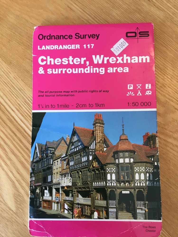 1990 Ordnance Survey Landranger Map 117 Chester & Wrexham (incl Connah’s Quay )