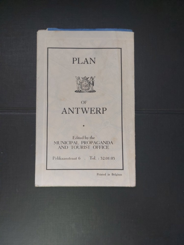 Vintage fold out plan of Antwerp, undated