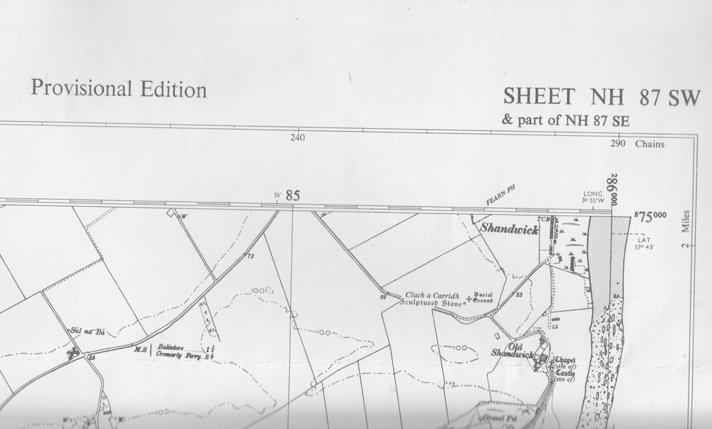 Ordnance Survey 6 Inch (1:10,560) Map MH 87 SW Nigg Ross & Cromarty
