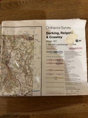 Dorking Reigate and Crawley – OS Landranger 187 – Fold Out Map