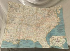 Vintage National Geographic Map Battlefields Of The Civil War April 1961