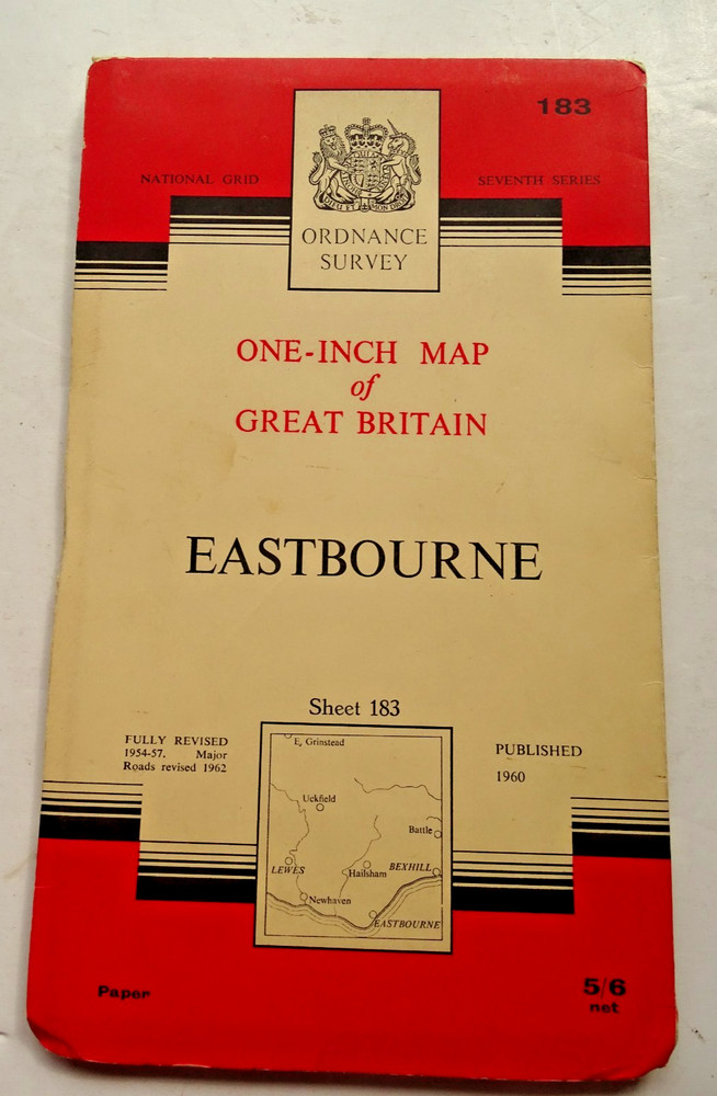 Ordnance Survey – Seventh Series Map – Eastbourne – 1963 – sheet 183