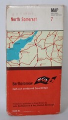 Bartholomew Half-inch Contoured Cloth Map – North Somerset, Sheet 7 – 1963