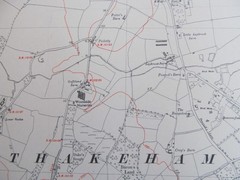 VINTAGE OS MAP HUNGER HILL THAKEHAM AREA SUSSEX 1952 SIX INCHES – ONE MILE