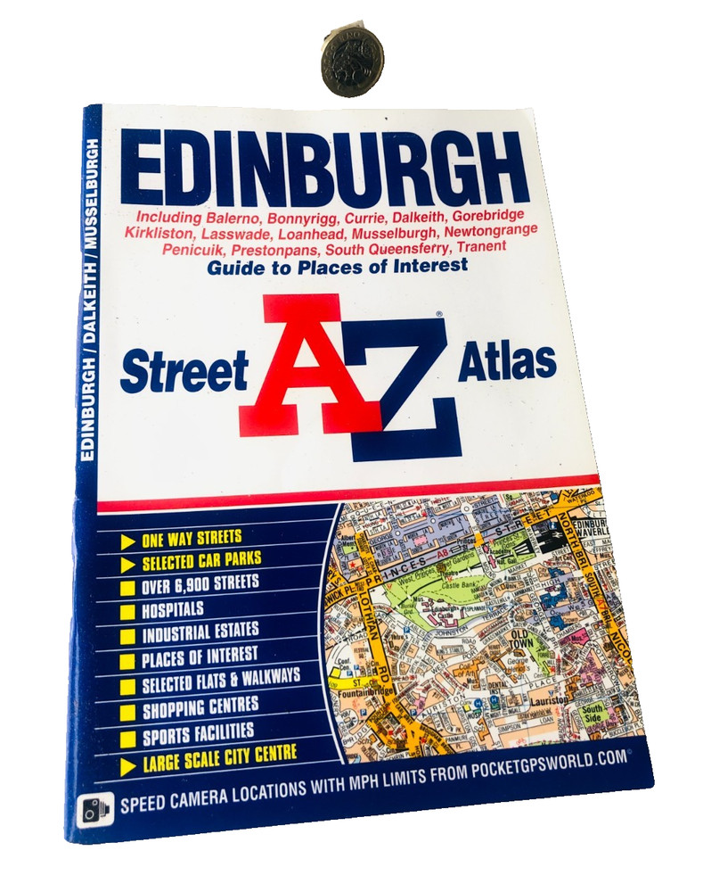 Map Edinburgh A to Z AZ Street Atlas Vintage ra