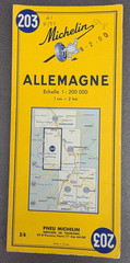 Michelin Map, No 203, ALLEMAGNE – GERMANY 1963 1:200 000