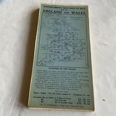 Hereford Vintage Bartholomew’s Half-Inch Contoured cloth mounted Map Sheet 23