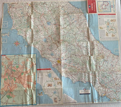 Vintage Esso Central Italy Road Map Italia Centro-Sud February 1966 Edition