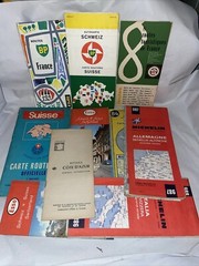Lot Of 10 Vintage C. 1970s 80s Mostly Europe Travel Maps, Esso, BP Ect