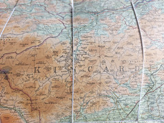 Bartholomew Survey Cloth Map of Deeside- Sheet 52 in the Series – circa 1935