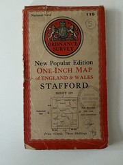 OS Ordnance Survey One Inch Cloth Map-Stafford-Sheet 119 1946-VG
