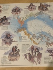 National Geographic 1983 Peoples Of The Artic Inuit Eskimo Culture Map Poster