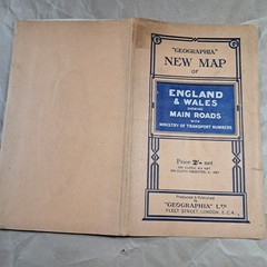 Vintage Geographia Map England & Wales, Paper Map