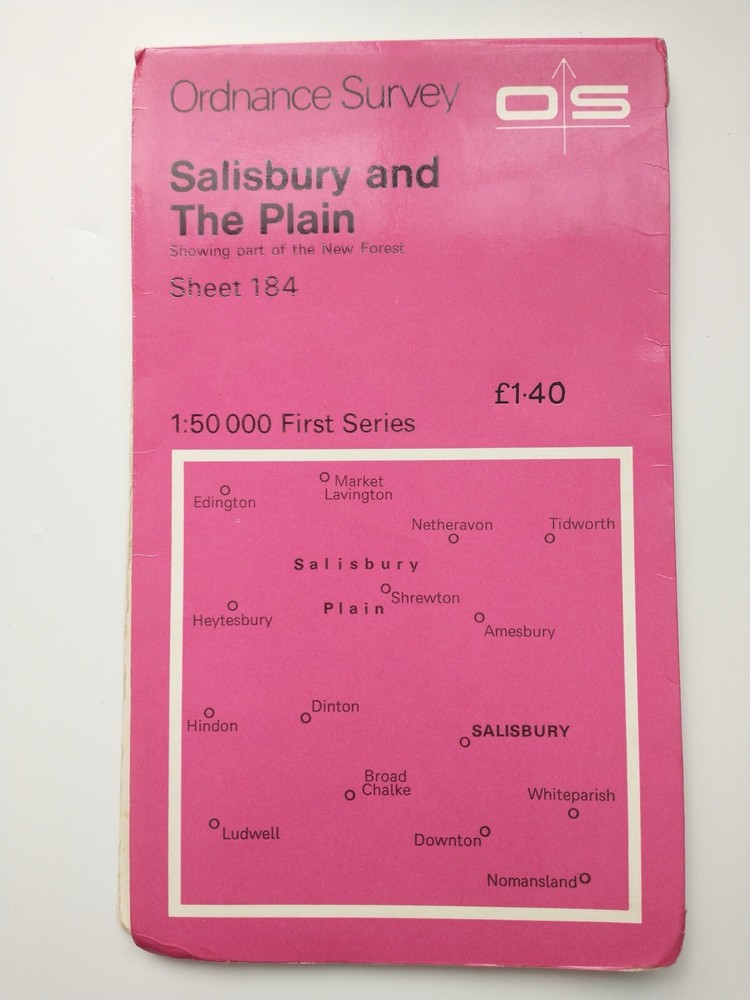 OS 1:50,000 Landranger Sheet 184 Salisbury and The Plain, 1974