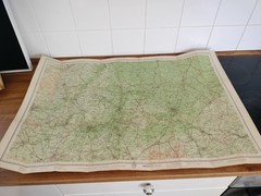 Vintage Bartholomews Revised Half Inch Contoured Maps Cambridge Sheet 20 Cloth.
