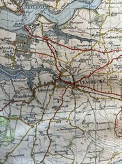 PEMBROKE Ordnance Survey CLOTH Map Seventh Series 1 Inch 1952 Sheet 151