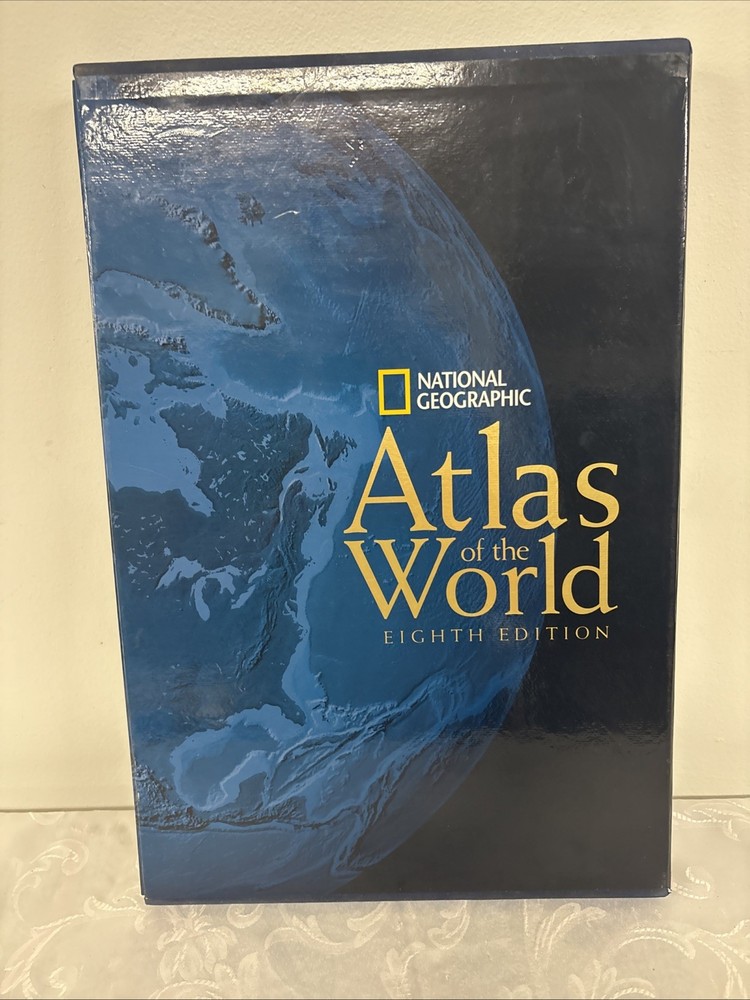 National Geographic Atlas Of The World Eighth Edition Large Book with Holder Box