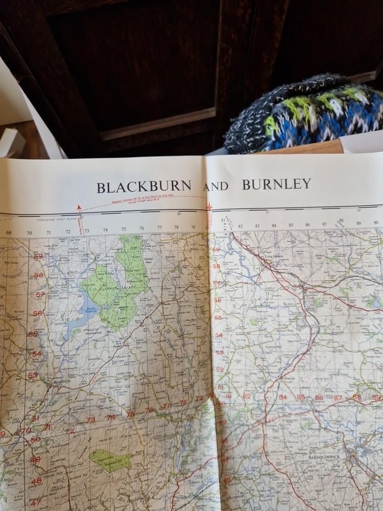 Ordnance Survey Map Of Great Britian – BLACKBURN AND BURLEY – 1963 – 1/63360