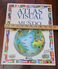 Large Atlas Visual Del Mundo Ex Lib HC Vintage