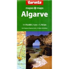 Portugal Algarve Road Map 1:176K, 6 street maps index of places, tourist info