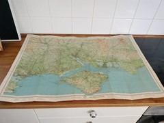Vintage Bartholomews Revised Half Inch Contoured Maps New Forest Sheet 5 Cloth.