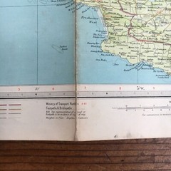 vintage Bartholomews cloth backed map of Pembroke