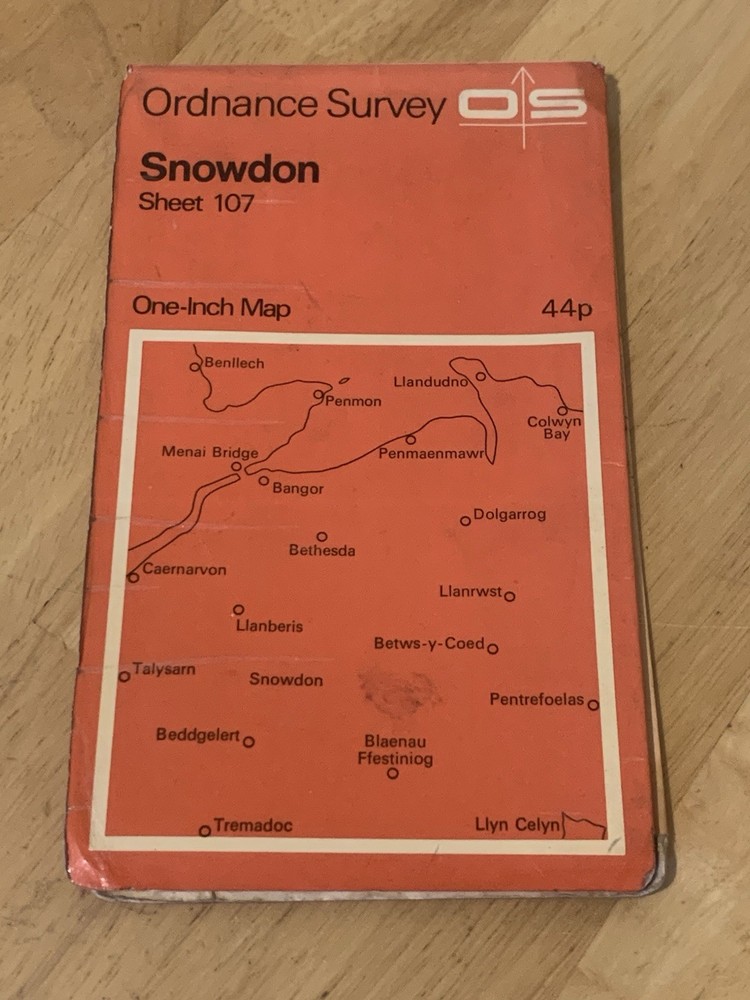 Ordnance Survey One Inch Map Sheet 107 Snowdon OS