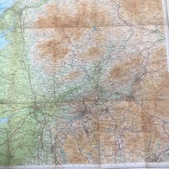 vintage Bartholomews cloth backed map of North Lancashire