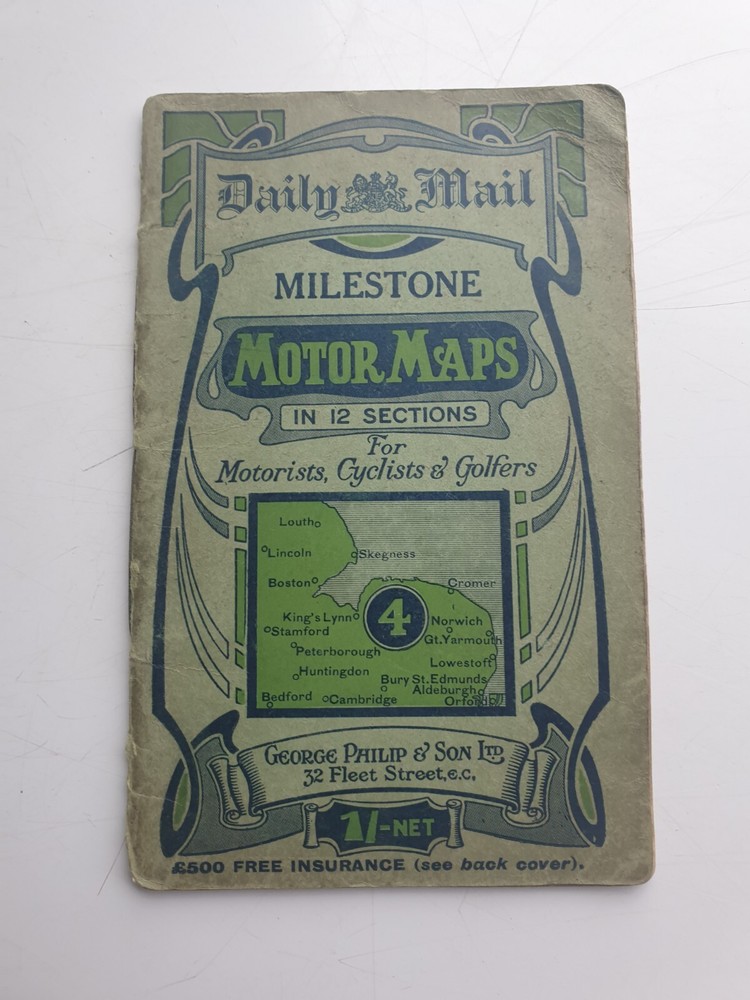Daily Mail Milestone Motor Maps Norfolk No. 4 Good Condition Vintage