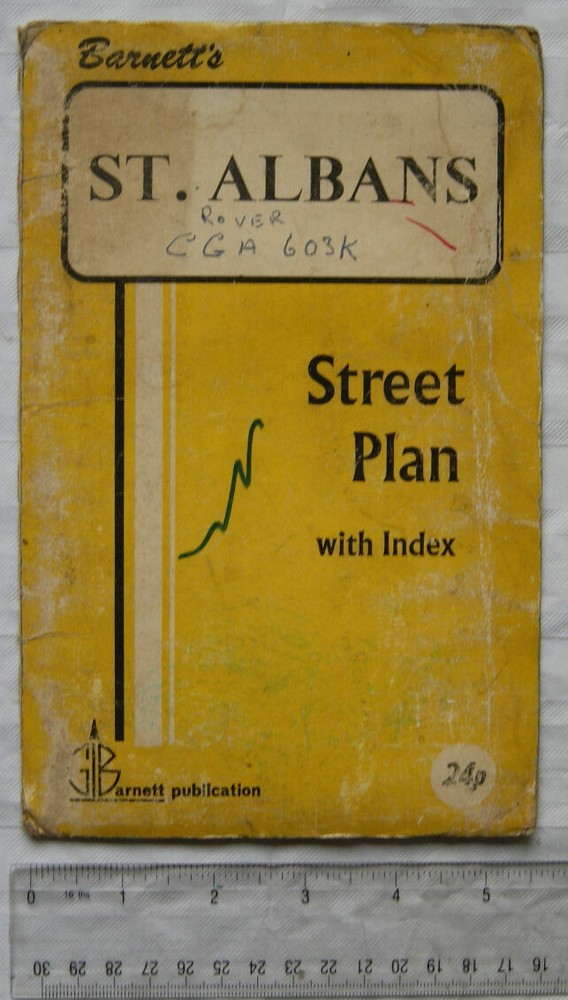 Vintage: Barnett’s Street Plan with index, St. Albans
