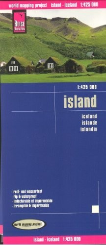 ICELAND 1:425 000 TRAVEL MAP, WATERPROOF, GPS-COMPATIBLE By Reise Knowhow *NEW*