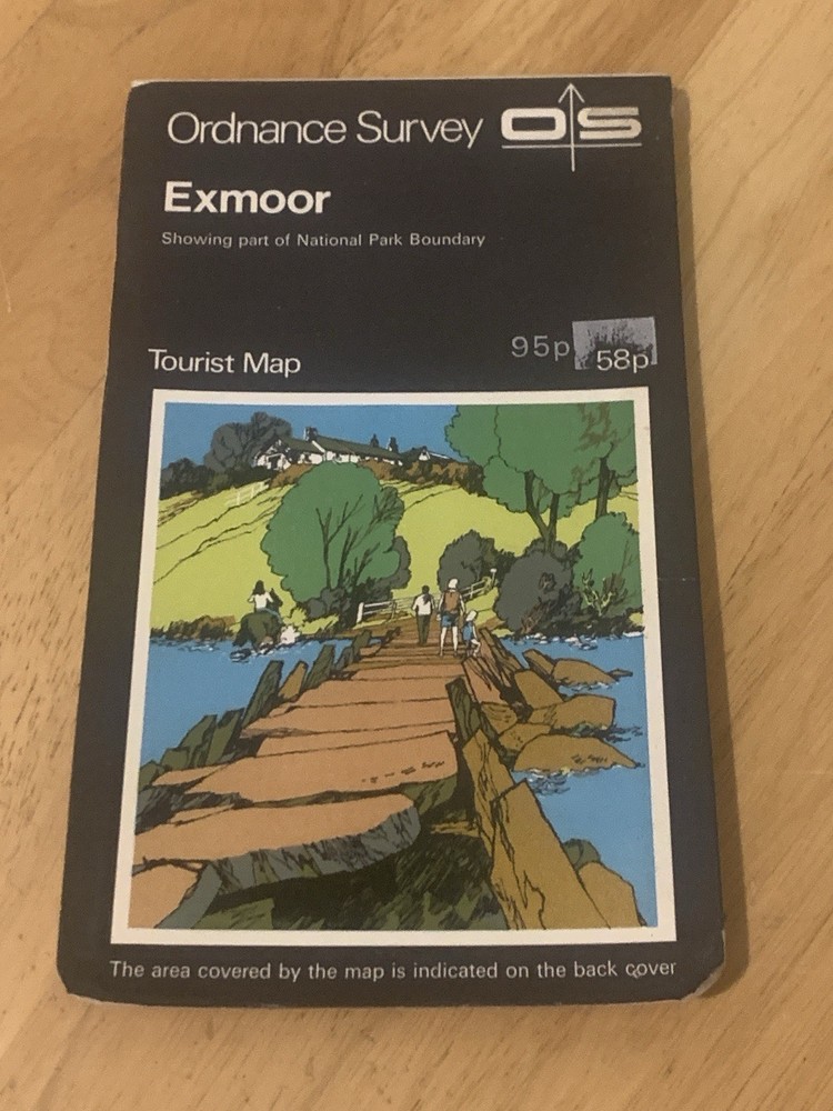 Ordnance Survey Exmoor Tourist Map OS National Park Walking Hiking 1973