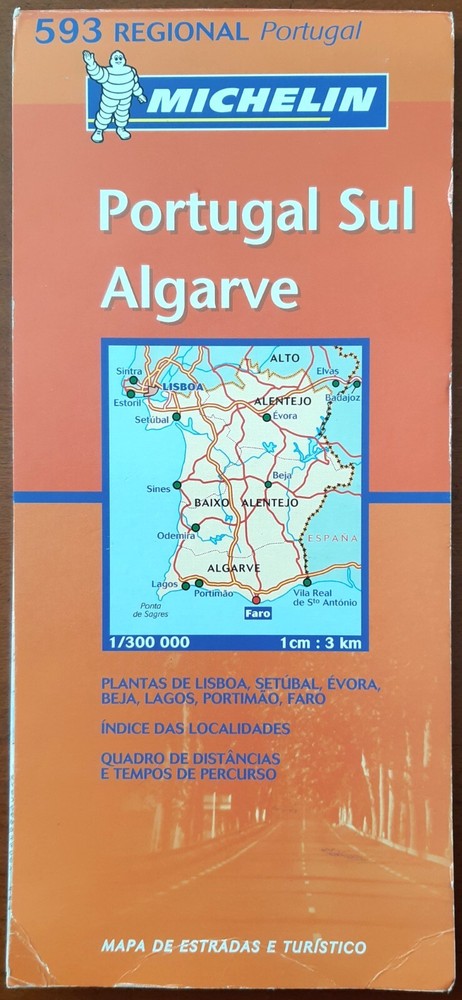 Michelin – PORTUGAL Map – No. 593 Regional – Portugal Sul Algarve GOOD condition