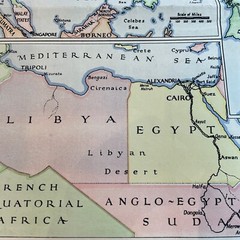 News Chronicle War Map Europe & Med with inserts of FAR EAST & LYBIA & EGYPT