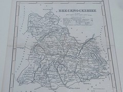 ANTIQUE ENGRAVED MAP BRECKNOCKSHIRE J. ARCHER AUTHENTICATED C. 1835 FRAMED