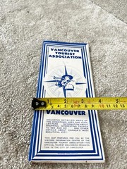 VINTAGE VANCOUVER TOURIST ASSOCIATION MAP 1955 2ND EDITION