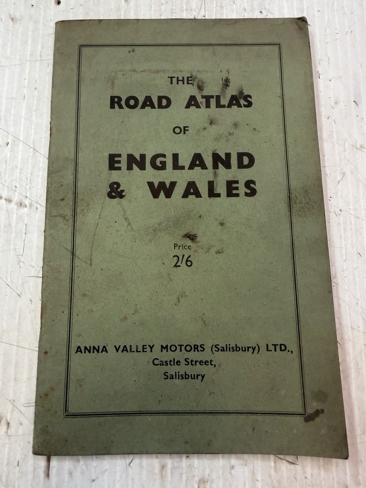Vintage Geographia Road Map England & Wales 2/6 Salisbury Motoring Advert Map