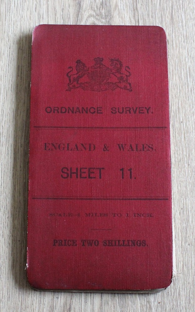 Vintage 1905 Ordnance Survey England & Wales Sheet 11 Cloth Backed Map 1 inch