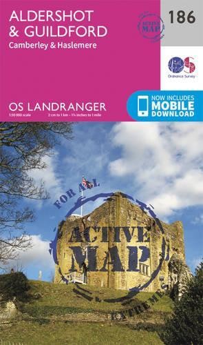 Aldershot & Guildford, Camberley & Haslemere (Map) OS Landranger Active Map