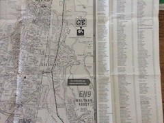 Cheshunt Waltham X Waltham Abbey street map fold out Black and White low cost