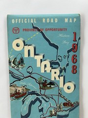 Vintage 1968 Ontario Canada Fold Out Paper Map Travel