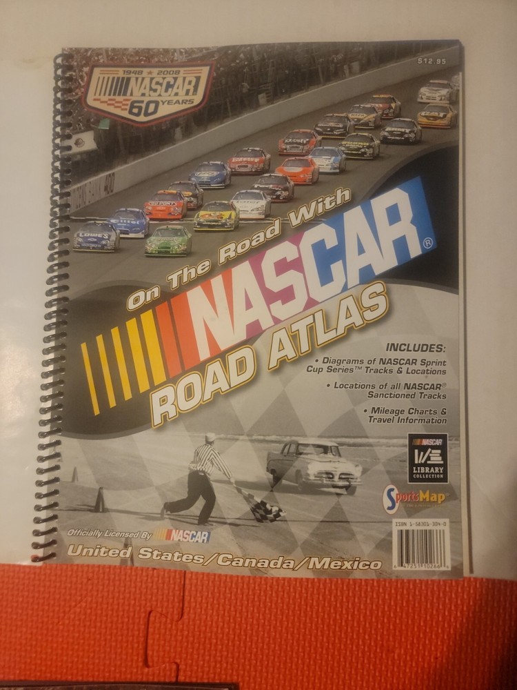 2008 Official On The Road With NASCAR Road Atlas North America US/Canada/Mexico