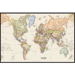 Well Illustrated World Map Poster Educational Wall Art Geography Country Capital