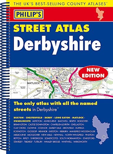 Philip’s Street Atlas Derbyshire by Philip’s Maps Spiral bound Book The Fast
