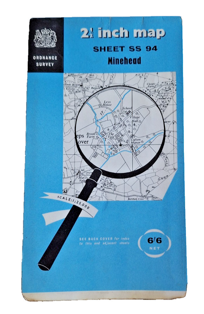 MINEHEAD ORDNANCE SURVEY 2 1/2 Inch Maps 1960’s . 1:25000 VGC Sheet SS 94